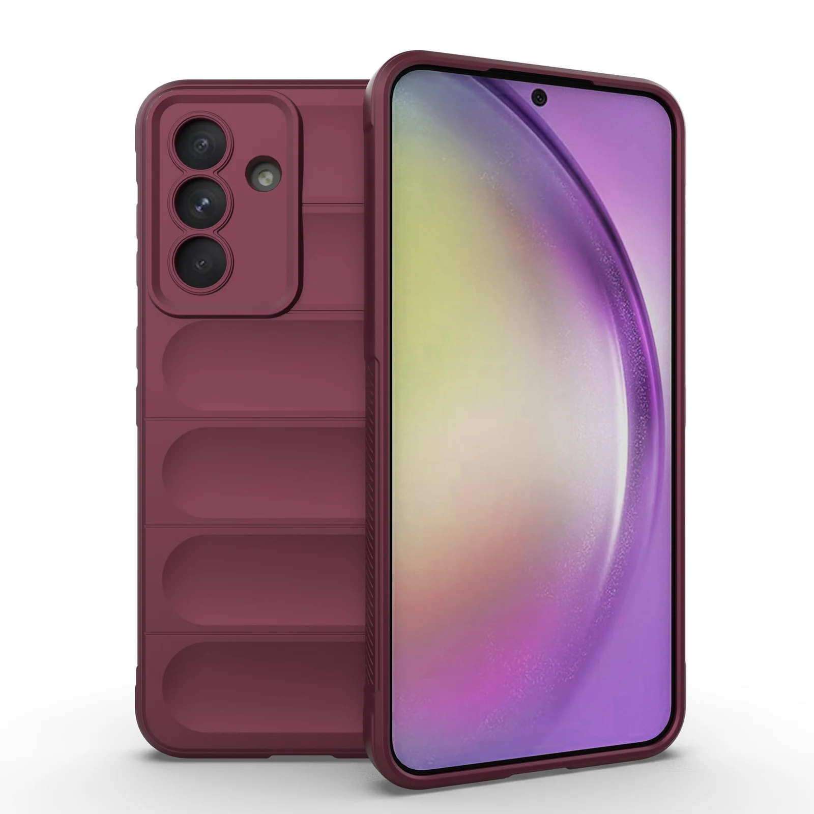 DL3 Mobilak Flexible Silicone and TPU Protective Case with Camera Protection for Samsung Galaxy A36 | Samsung Galaxy A56 - Wine Red