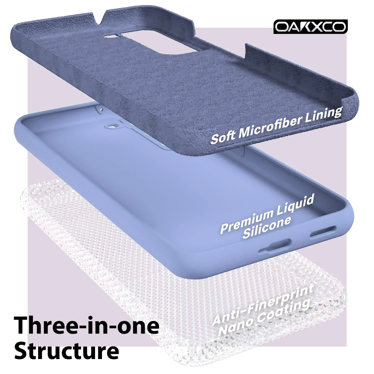 DL3 Mobilak Liquid Silicone Protective Case with Soft Microfiber Lining with Full Camera Protection for Samsung Galaxy S22 5G - Baby Blue