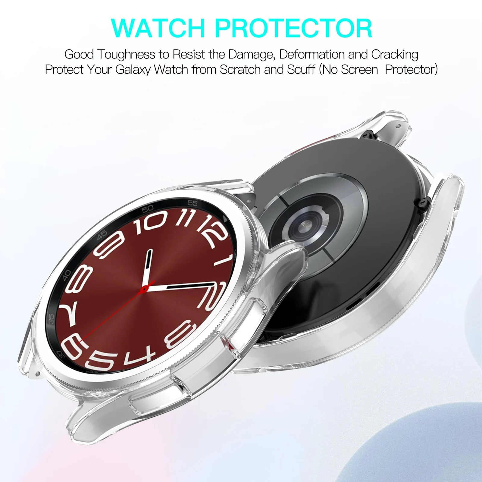 DL3 Mobilak Compatible with Samsung Galaxy Watch 6 Classic 47mm Protective Case - PC Protective Case Cover Shell [NO Screen Film] Compatible with Samsung Galaxy Watch 6 Classic 47mm - Clear