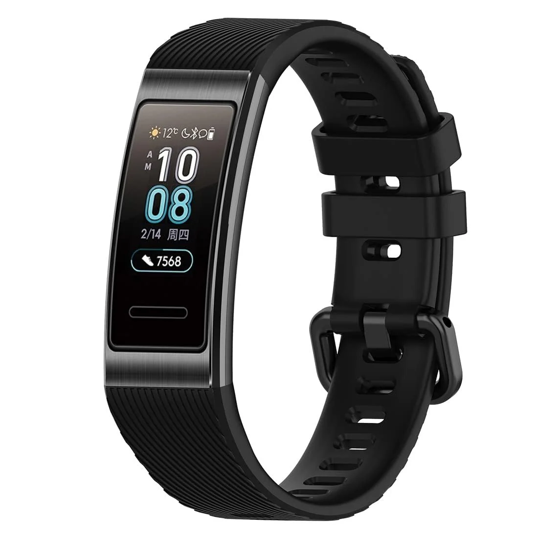 DL3 Mobilak Strap Compatible with Huawei Band 4 Pro/Huawei Band 3 Pro/Huawei Band 3, Soft Silicone Sports Bracelet for Huawei Band 4 Pro/Band 3 Pro/Band3 - Black