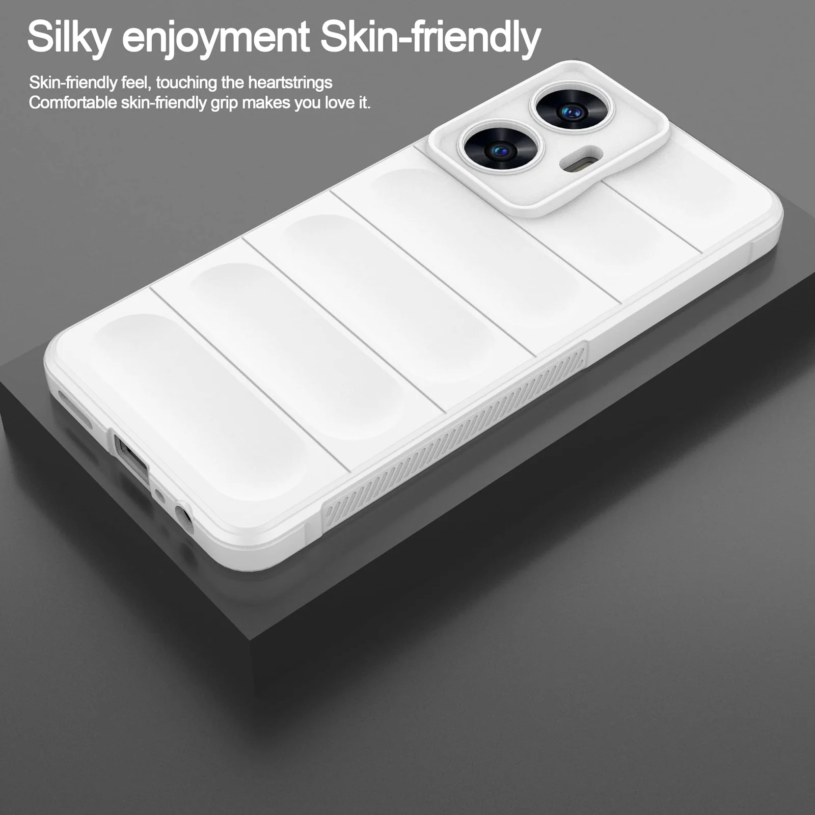 DL3 Mobilak Flexible Silicone and TPU Protective Case with Camera Protection for realme C55 / Narzo N55 - White
