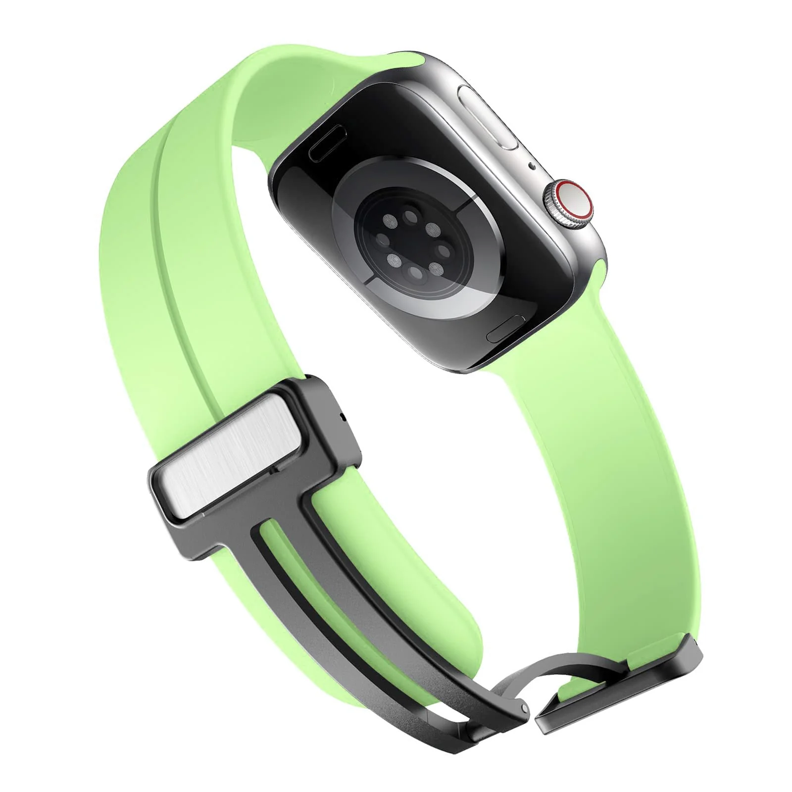 DL3 Mobilak Magnetic for Apple Watch Ultra Band 49mm 45mm 44mm 41mm 40mm 38mm 42mm, Soft Sport Silicone Replacement Wristband Strap for iwatch Series 9 8/7/6/5/4/3/2/SE (Lime, 38mm/40mm/41mm) - Lime