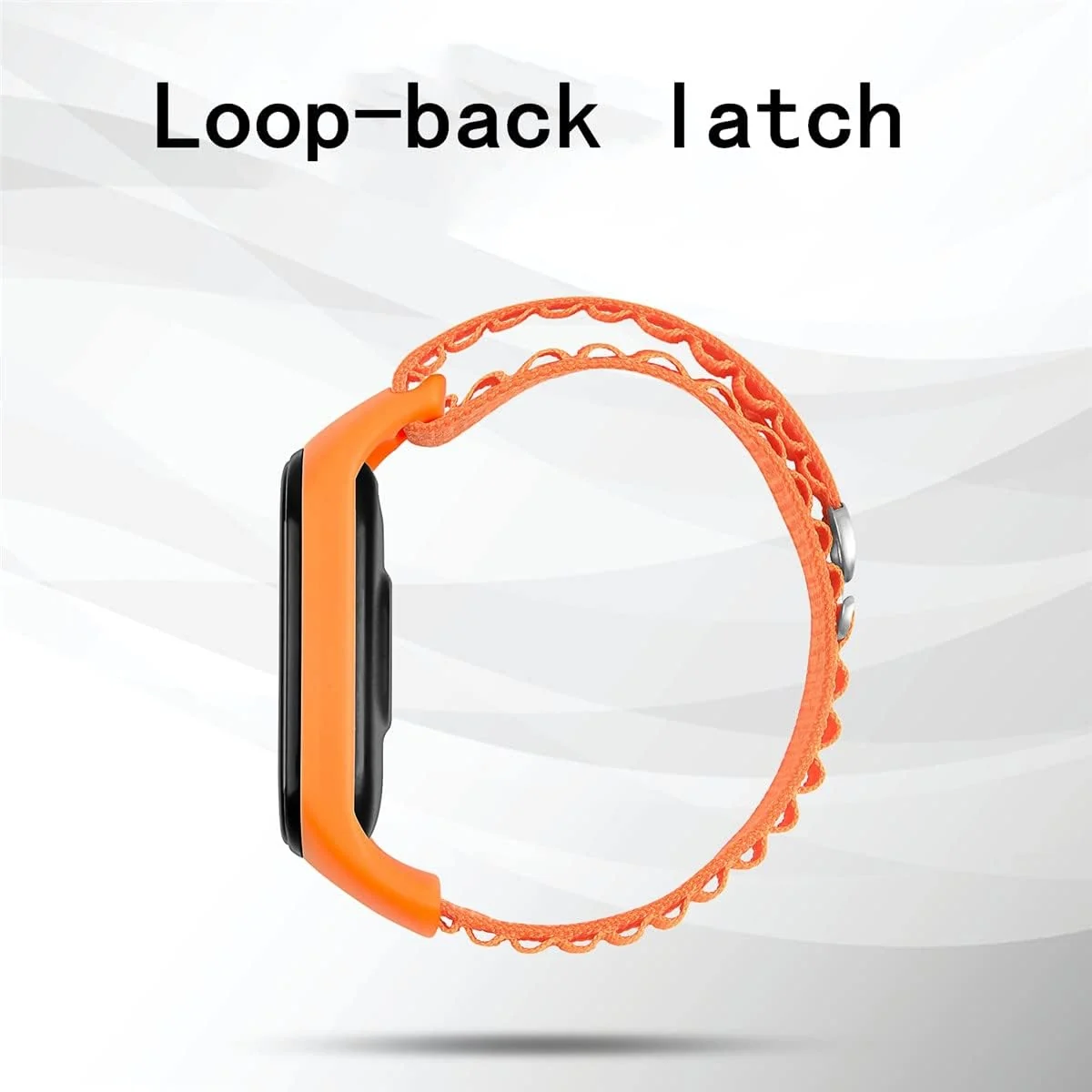 DL3 Mobilak Alpine Loop Band for Xiaomi Mi Band 7/Mi Band 6/Mi Band 5/Mi Band 4/Mi Band 3, Women Men Nylon Sport Solo Loop Rugged Wristband with G‑Hook - Colors Red