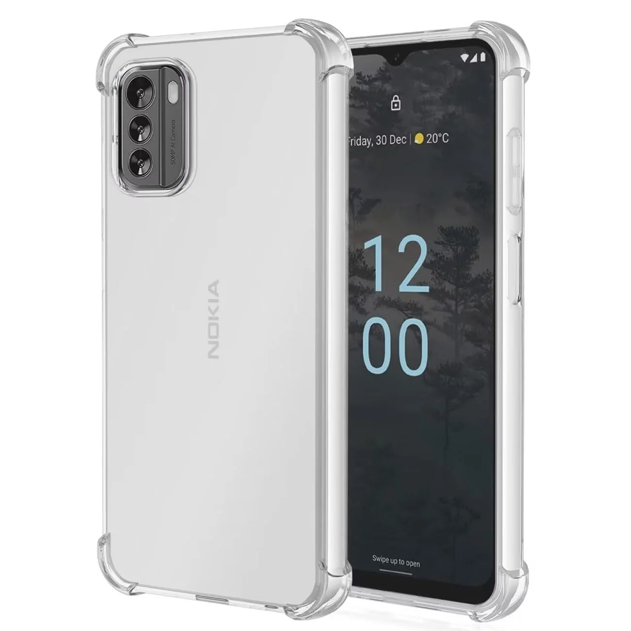 DL3 Mobilak Case Compatible with Nokia G60 5G, Cover Silicone TPU Gorilla Anti-shock Protector Camera Shockproof Corners - Clear