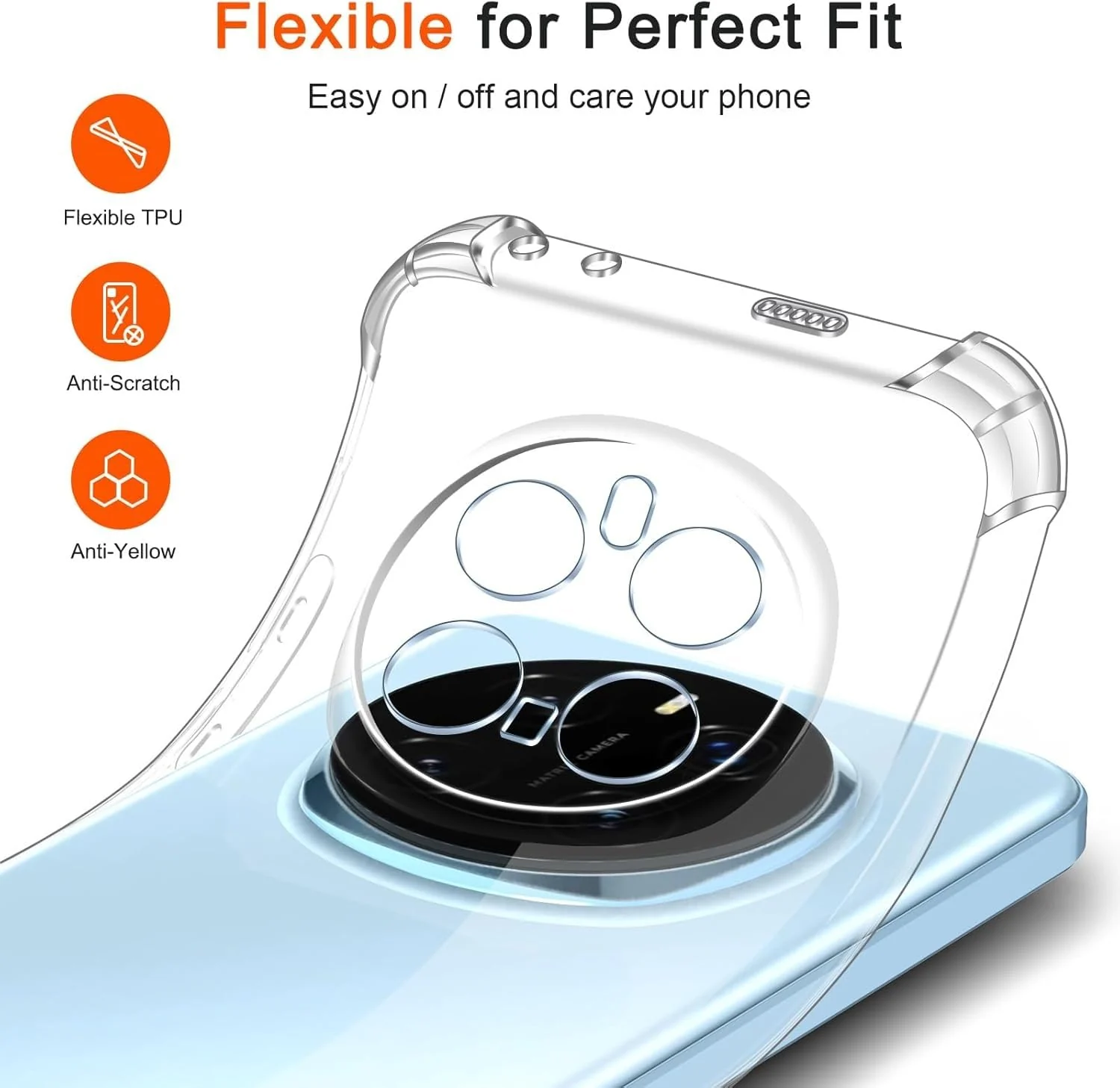 DL3 Mobilak Clear TPU Protective Case for Honor Magic7 Pro 5G with Camera Protection and Shockproof Design - Clear