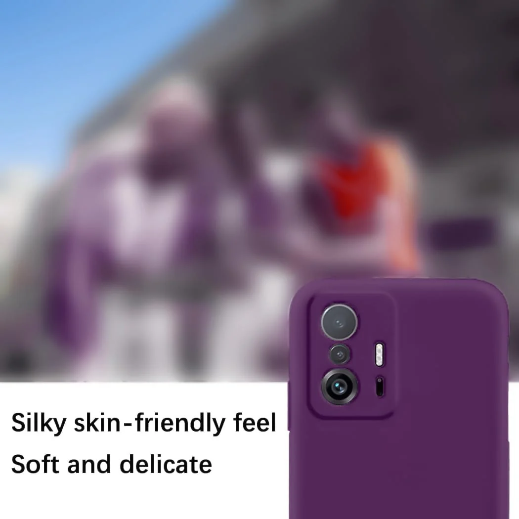 DL3 Mobilak Xiaomi 11T / Xiaomi 11 T Pro Case, Soft Flexible Silicone Gel Rubber Bumper Cover, Full Body Shockproof Protective Phone Case - Violet