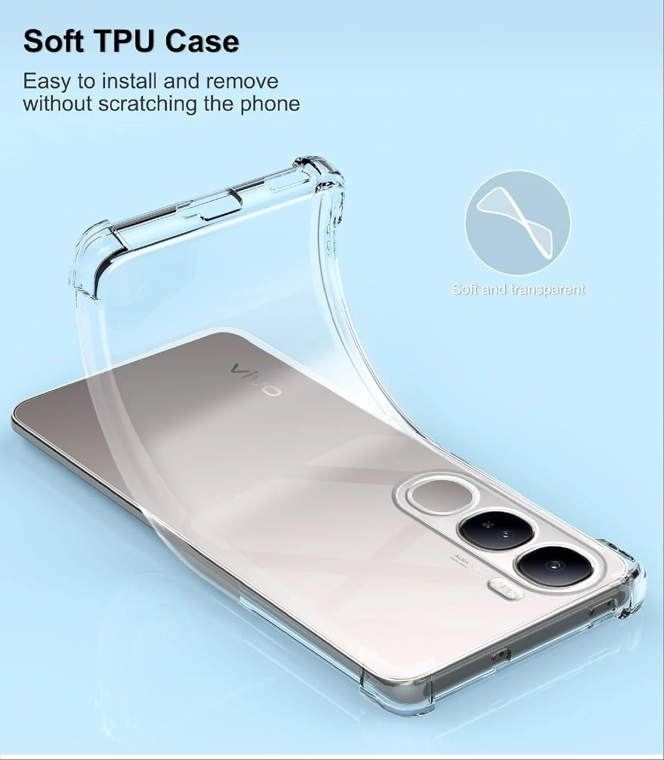 DL3 Mobilak Clear TPU Case for vivo Y19S, Camera protection, Shock-absorbing protection, Scratch-resistant surface - Clear