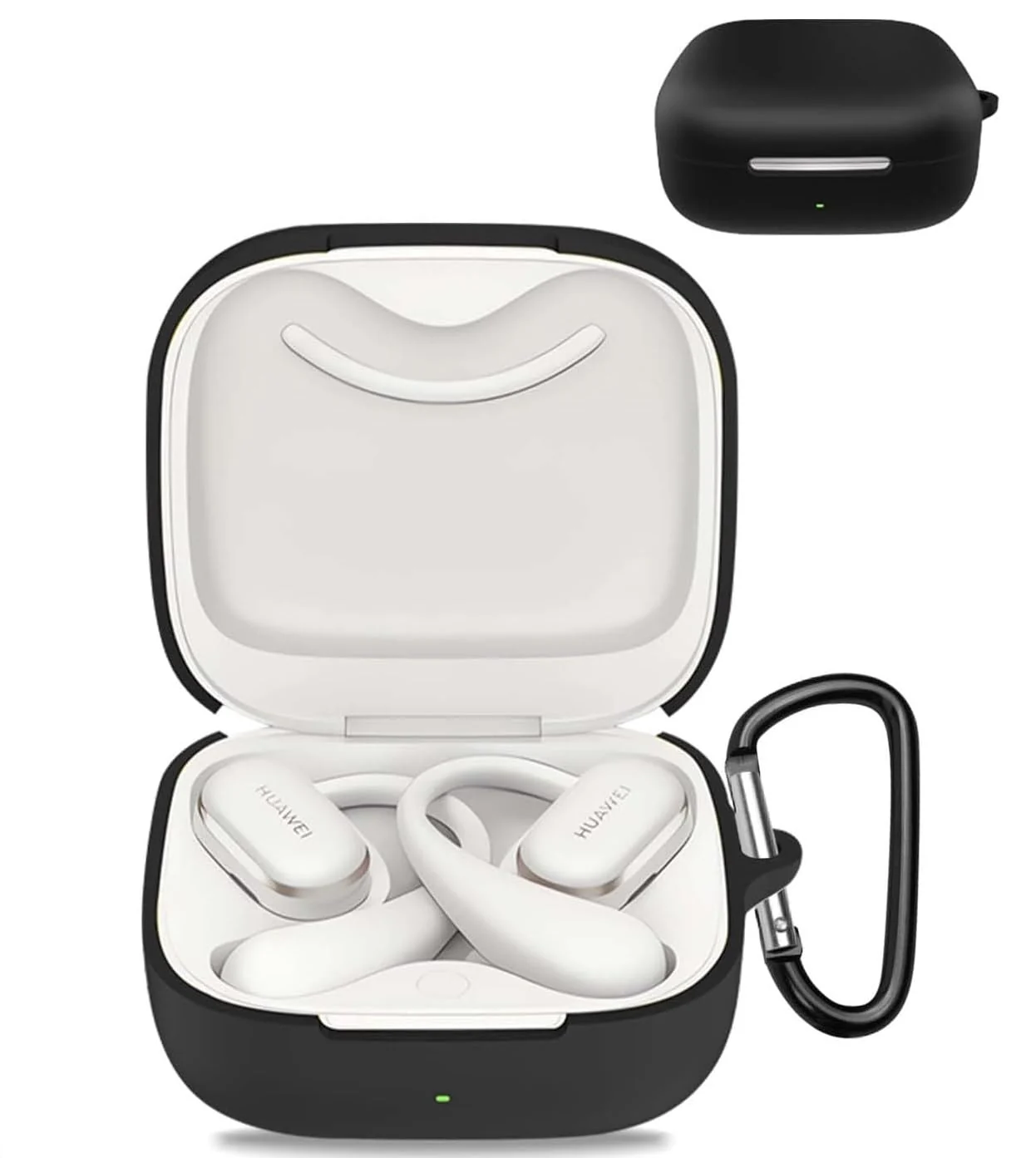 DL3 Mobilak Silicone Case Compatible with Huawei FreeArc Earbuds, Soft Silicone Protective Case Cover, Shockproof Sleeve with Carabiner