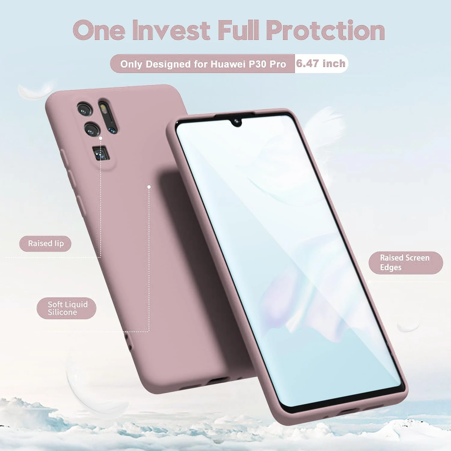 DL3 Mobilak Soft Silicone Gel Bumper Case for Huawei P30 Pro - Cashmere