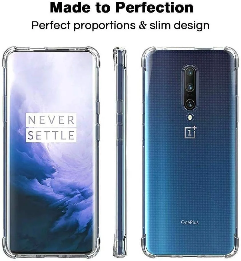 DL3 Mobilak Case Compatible with OnePlus 7 Pro, Cover Silicone TPU Gorilla Anti-shock Protector Camera Shockproof Corners - Clear