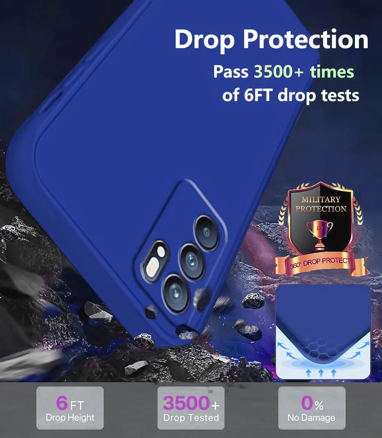 DL3 Mobilak Liquid Silicone Protective Case with Soft Microfiber Lining with Full Camera Protection for OPPO Reno 6 5G - Pepsi