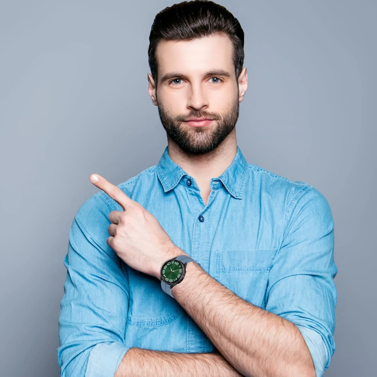 DL3 MOBILAK Magnetic for Samsung Galaxy Watch 6/5/4 Band 40mm 44mm/Galaxy Watch 6 Classic Bands 47mm 43mm/watch 4 Classic 46mm 42mm,Silicone Strap for Samsung Watch 5 Pro 45mm,No Gap Buckle - Official Blue