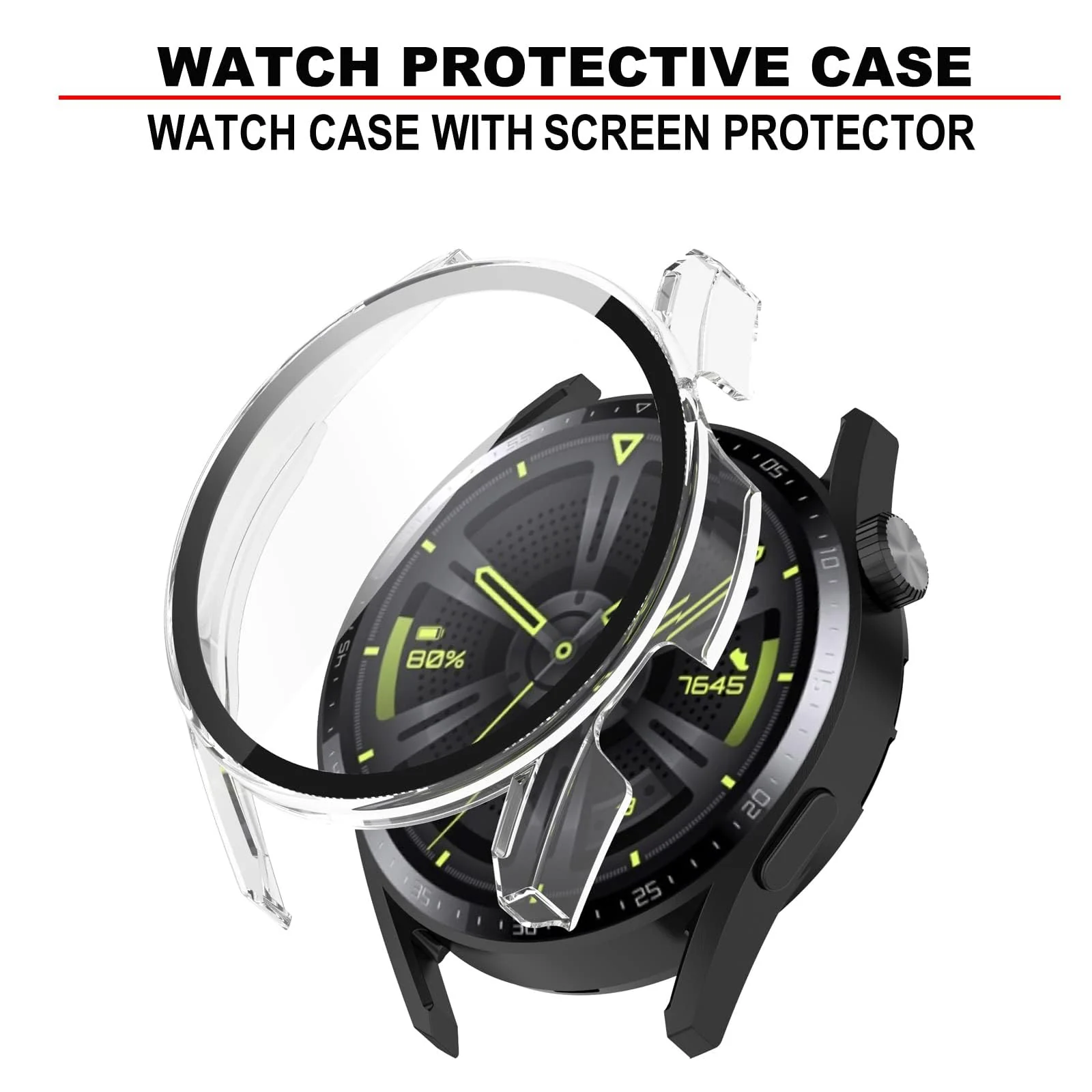 DL3 Mobilak For Xiaomi Watch S2 42mm Case with Tempered Glass Screen Protector for Xiaomi Watch S2 42mm, 9H Hardness 360° All-Round Protective Ultra Thin Protective PC Case - Clear