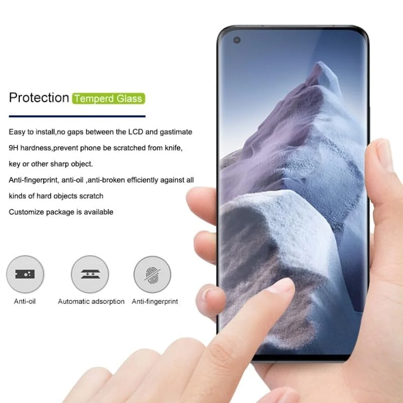 DL3 Mobilak Xiaomi Mi 11 Ultra 5G Screen Protector [Liquid UV Tempered Glass] Full Screen adhesive [Sensitive Touch][Fingerprint Sensor Compatible] HD - Clear