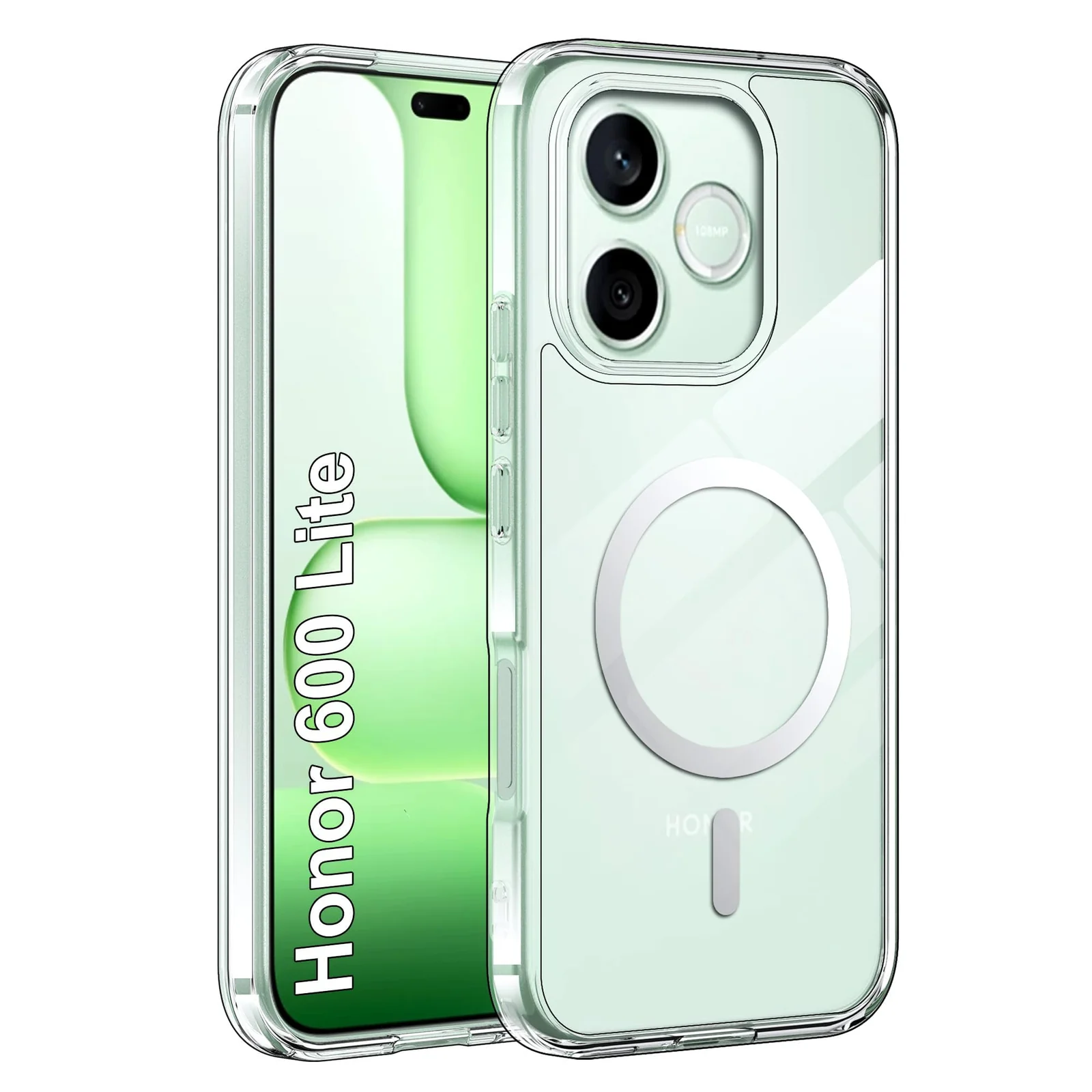MOBIGON Slim Magnetic MagSafe-Compatible Phone Case for HONOR 600 Lite, Clear