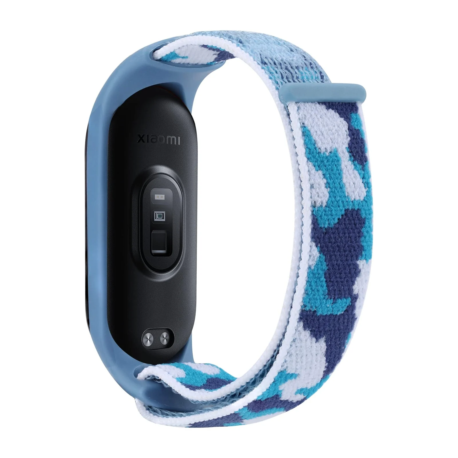 DL3 Mobilak Nylon Band for Xiaomi Mi Band 7/Mi Band 6/Mi Band 5/Mi Band 4/Mi Band 3, Bracelet Nylon Watch Strap Adjustable Sport Replacement Strap for Men Women - Camouflage Blue