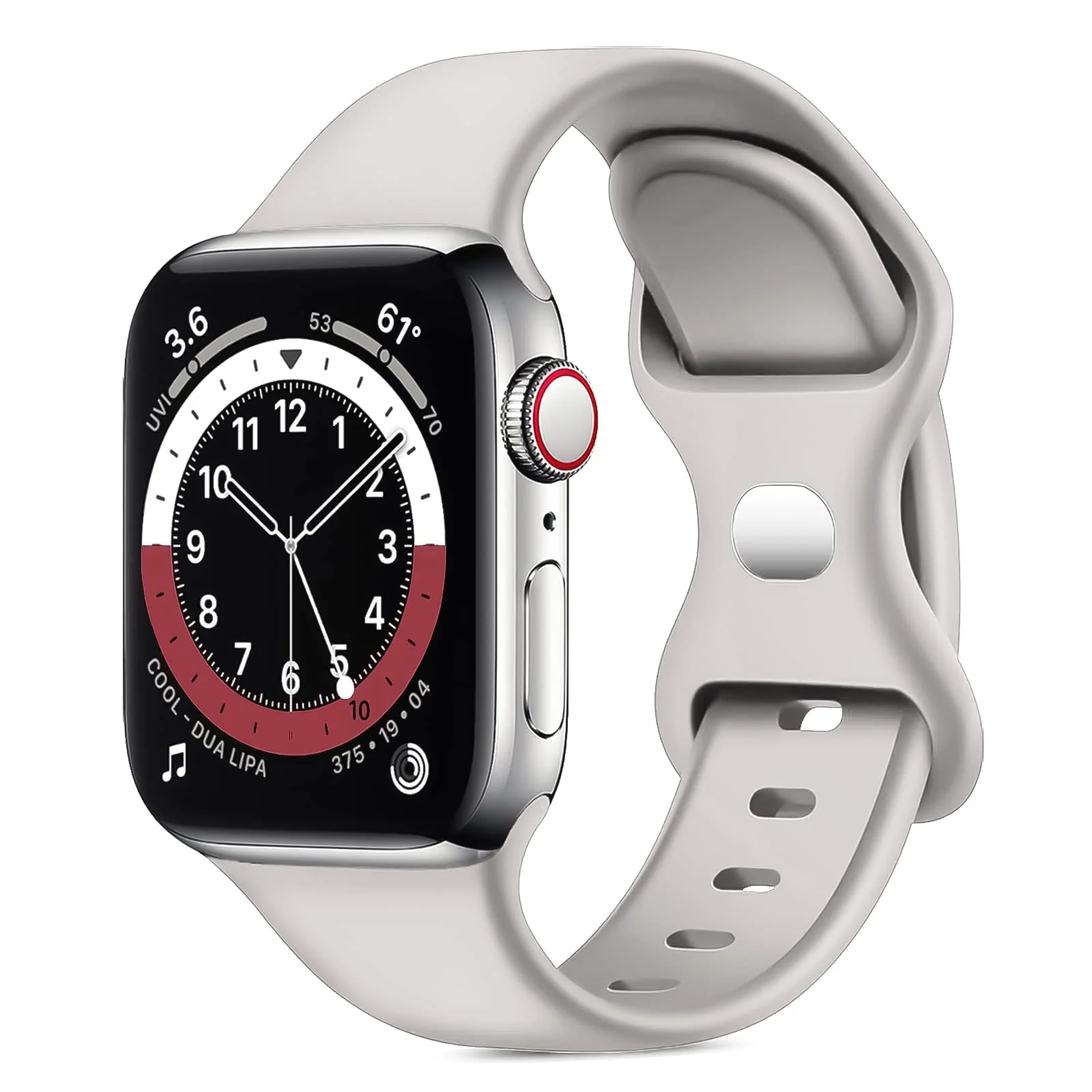 38MM/40MM/41MM — DL3 Mobilak Bands Compatible with Apple Watch Ultra 49mm 45mm 44mm 42mm 41mm 40mm 38mm, Replacement Soft Silicone Strap for iWatch Ultra/Ultra 2 Series 9/8/7/6/5/4/3/2/1 (38MM/40MM/41MM) - Light Grey