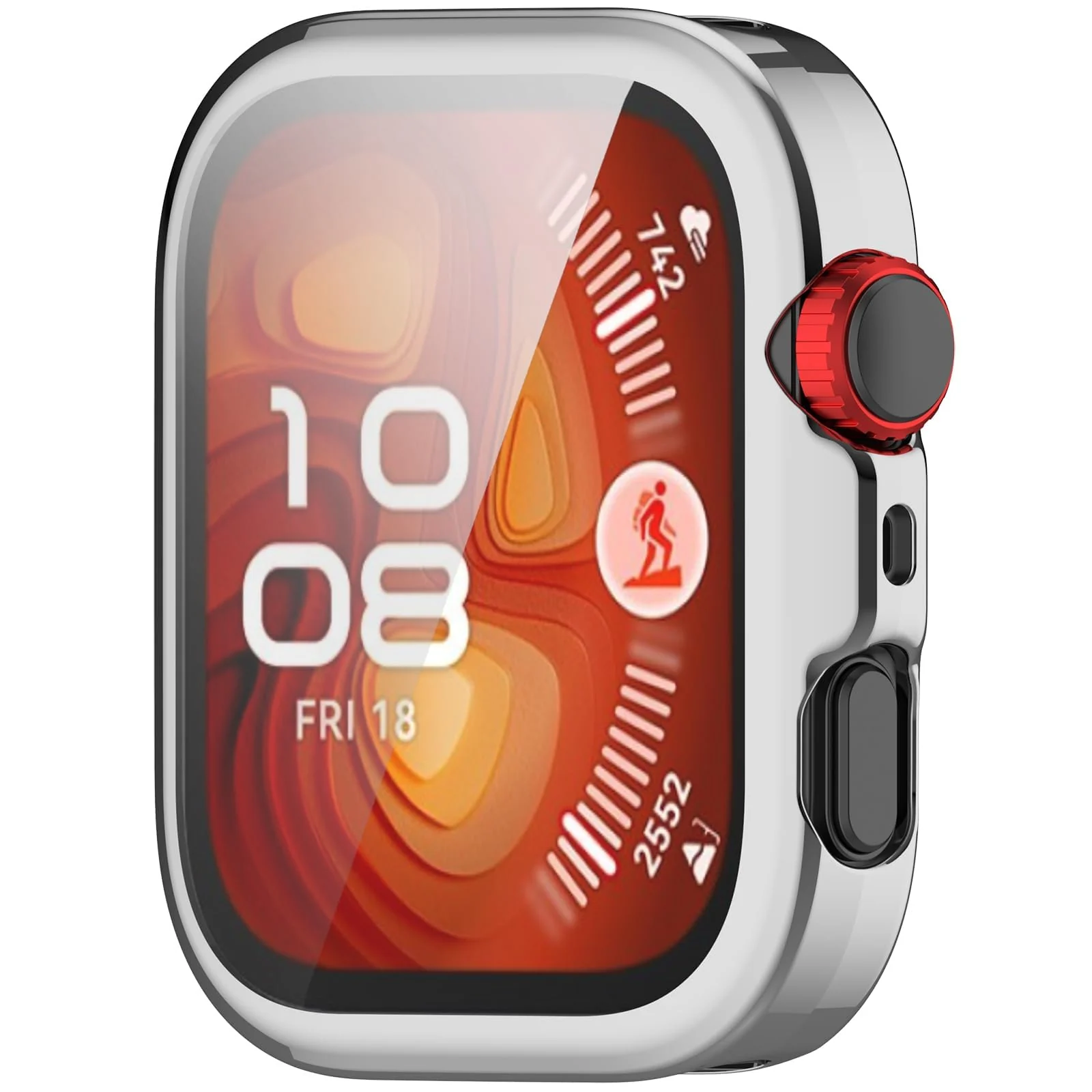 DL3 Mobilak Case Compatible with Huawei Watch Fit 4 Pro 2025 Case All-Around with Built-in Screen Protector Watch Soft TPU Shockproof Cover Slim Guard Thin Bumper Shell Protector - Silver