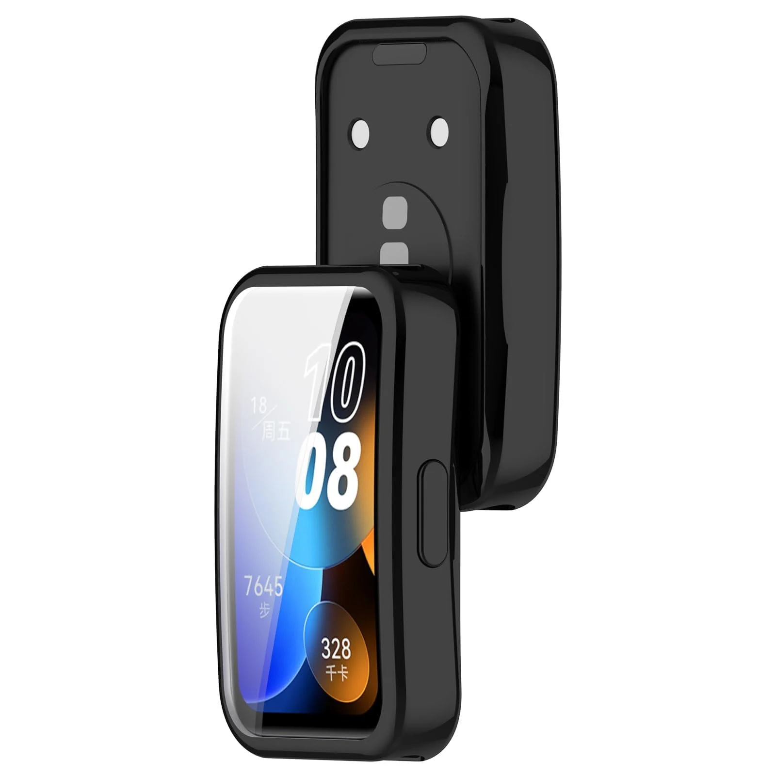 DL3 Mobilak Case for HUAWEI Band 9 / HUAWEI Band 8 TPU Silicon All-Around Screen Protector Cover Bumper Protector Full Cover Screen Protection - A. Black