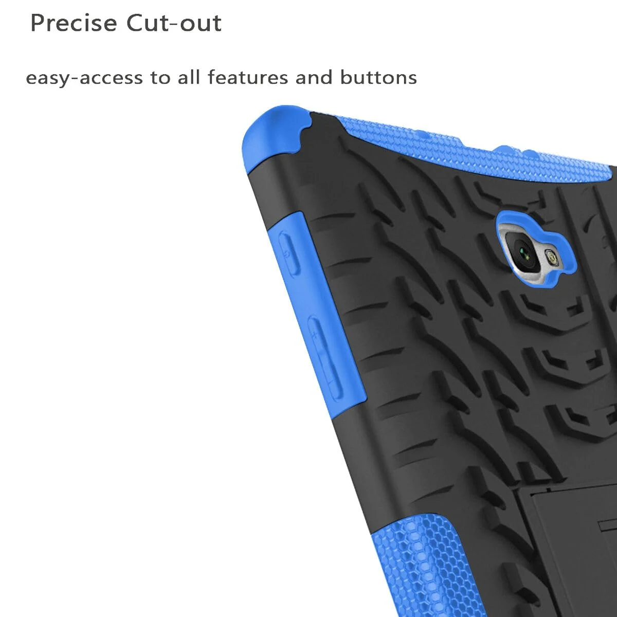 DL3 Mobilak Case For Samsung Galaxy Tab A 10.1 inch 2016 Release, SM-T580 T585 T587 Case, Hybrid Rugged Armor Heavy Duty 2 in 1 TPU + PC Combo Dual Layer Shockproof Case with Kickstand - Blue