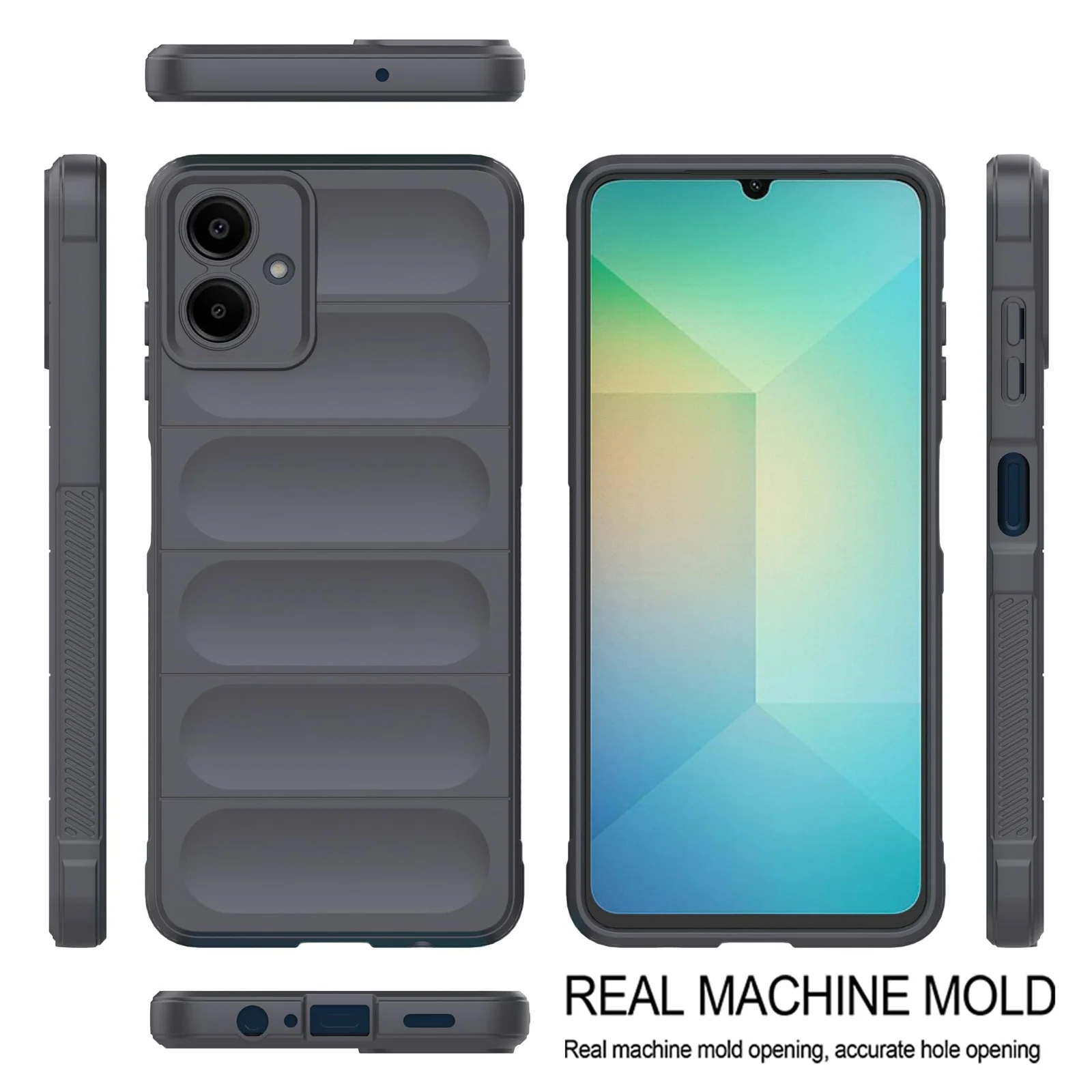 DL3 Mobilak Flexible Silicone and TPU Protective Case with Camera Protection for Samsung Galaxy A06 - Dark Gray