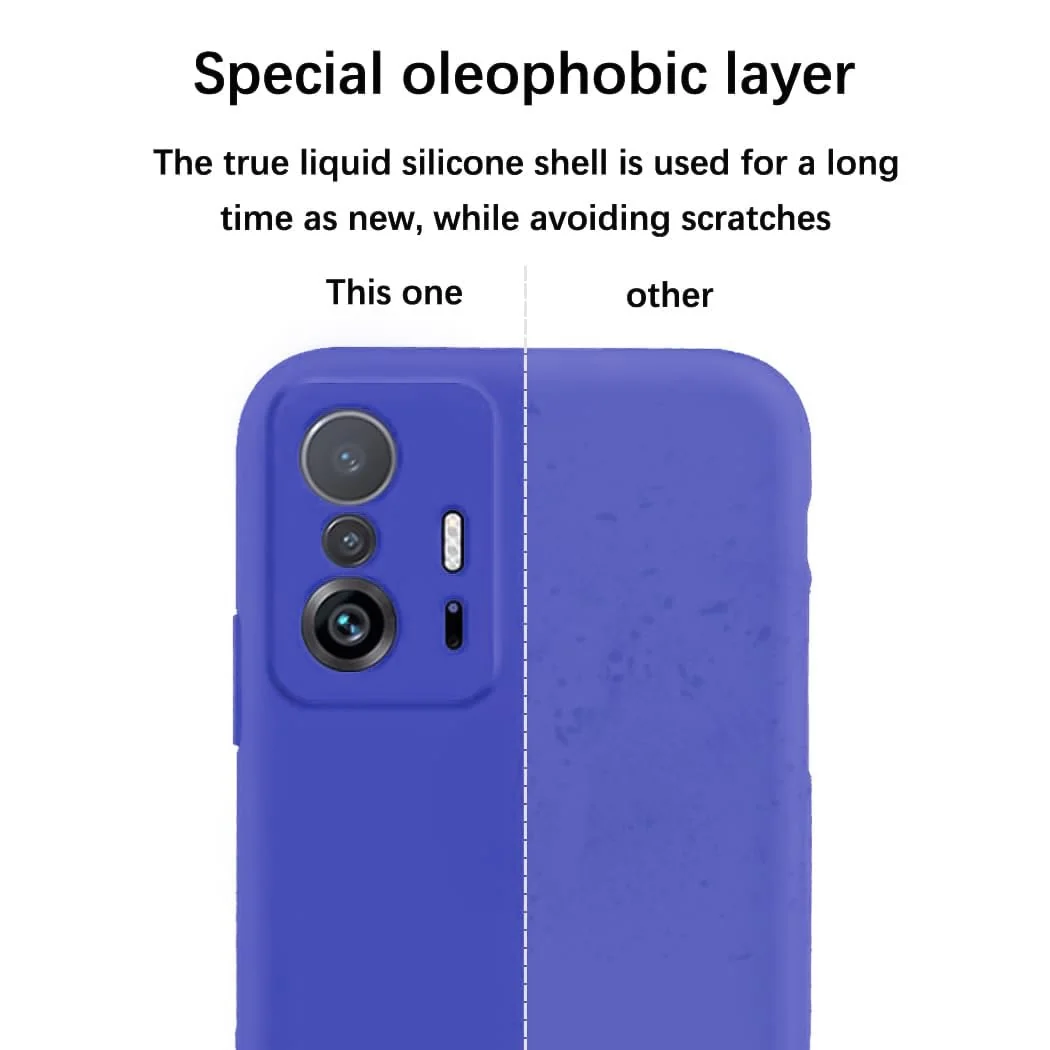 DL3 Mobilak Soft Silicone Protective Case for Xiaomi 11T / Xiaomi 11 T Pro with Microfiber Lining and Shockproof Design - Light Blue
