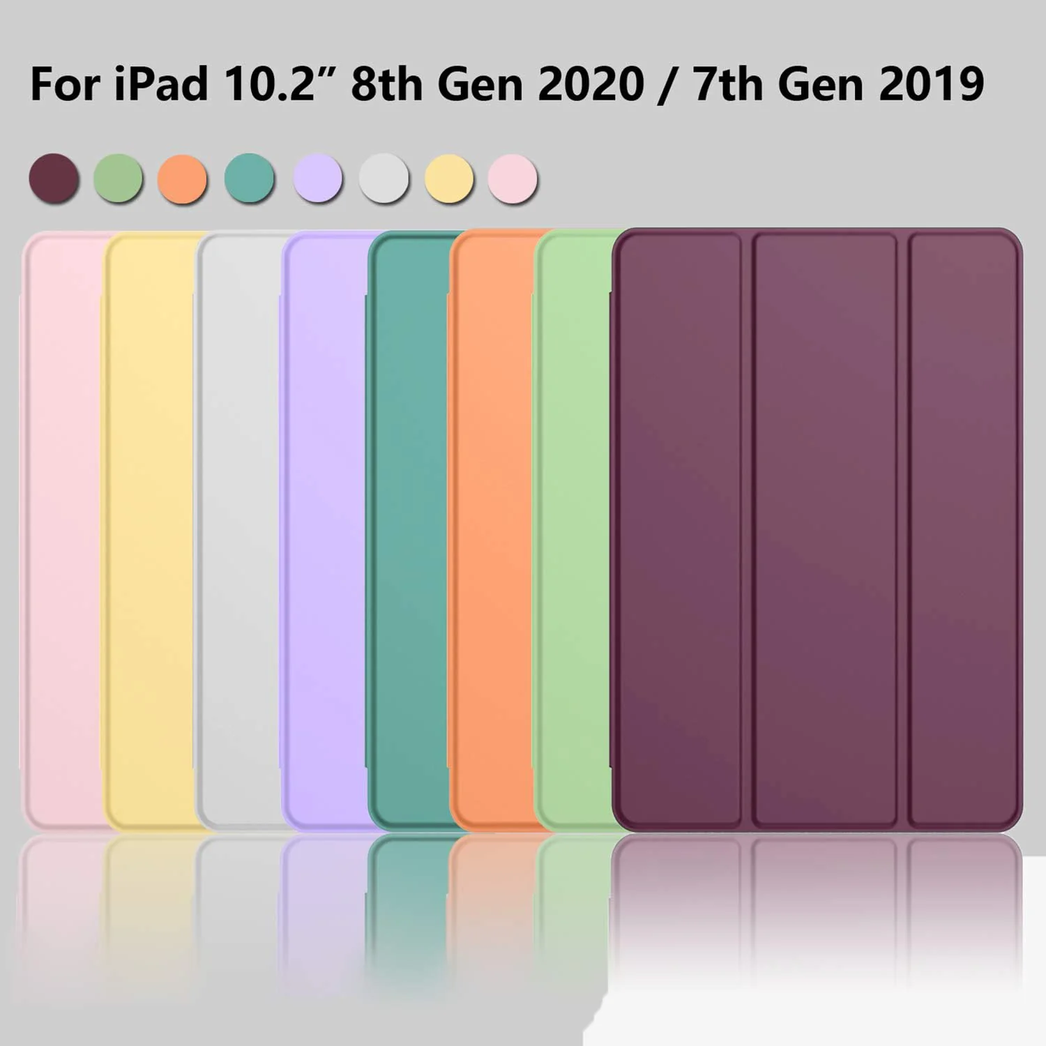 DL3 Mobilak iPad 9th/ 8th/ 7th Generation, Case for iPad 10.2-Inch 2021/2020/ 2019 with Pencil Holder, iPad 7th Gen 2019 Case with Soft Silicone Back, Auto Wake/Sleep Cover - Wine Red