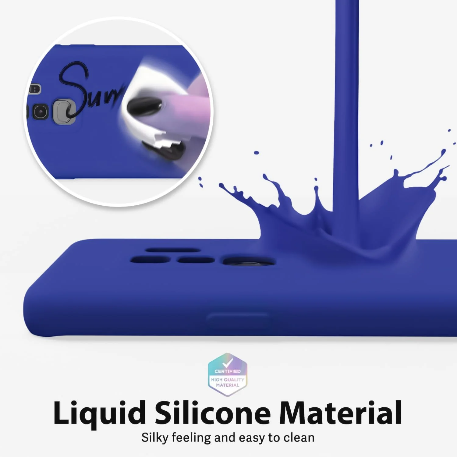 DL3 Mobilak Liquid Silicone Protective Case with Soft Microfiber Lining with Full Camera Protection for Samsung Galaxy S9 Plus - Pepsi