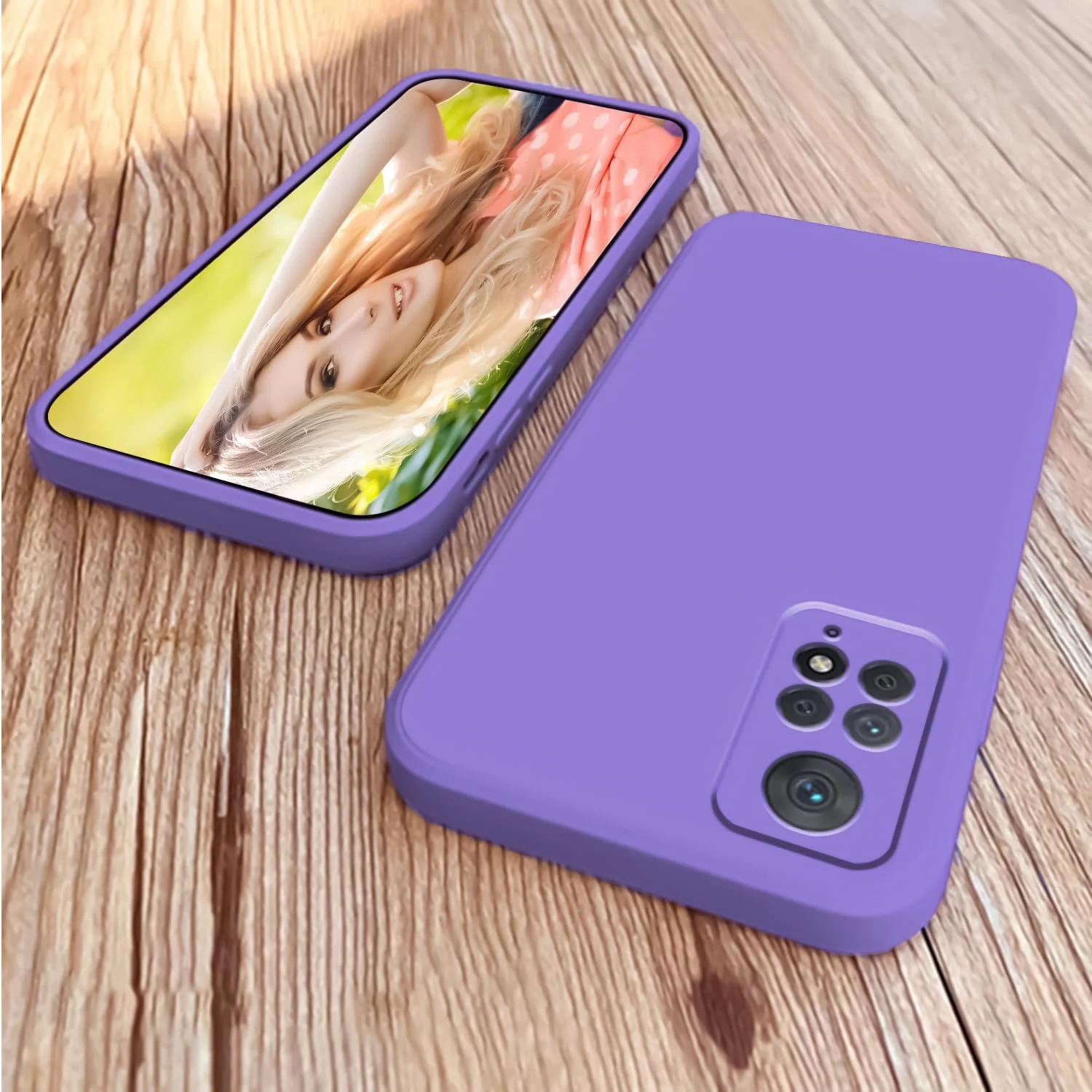 DL3 Mobilak Liquid Silicone Protective Case for Xiaomi Redmi Note 12 Pro 4G / Redmi Note 11 Pro 4G&5G with Microfiber Lining and Shockproof Design - Purple