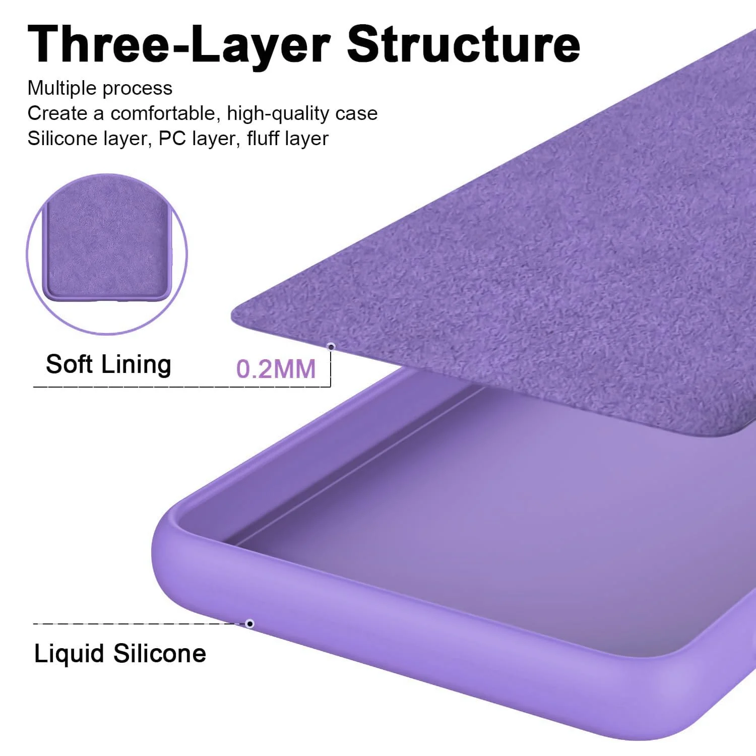 DL3 Mobilak OPPO Reno 8 5G Case, Soft Flexible Liquid Silicone Gel Rubber Bumper Cover, Full Body Shockproof Protective Phone Case - Light Purple