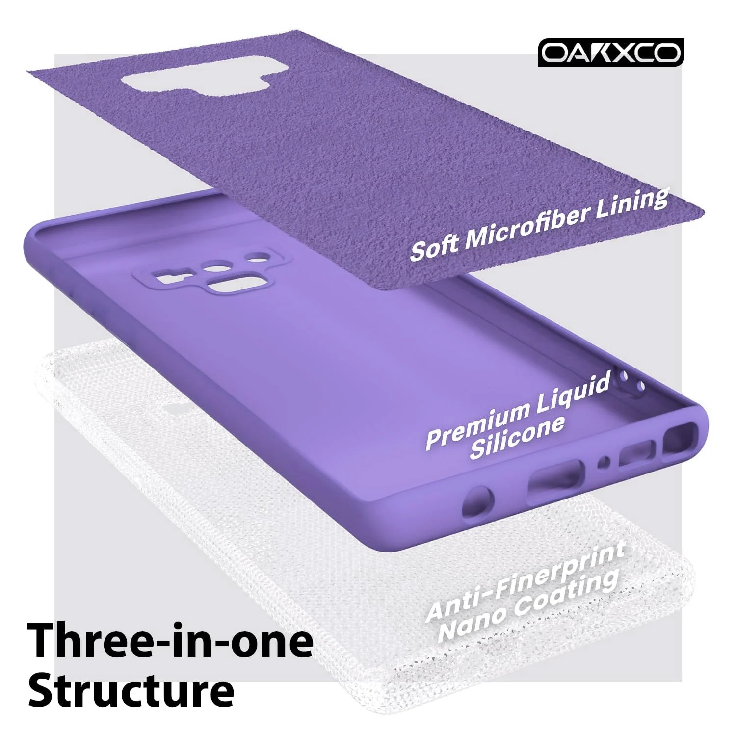 DL3 Mobilak Soft Silicone Protective Case for Samsung Galaxy Note 9 with Microfiber Lining and Shockproof Design - Light Purple