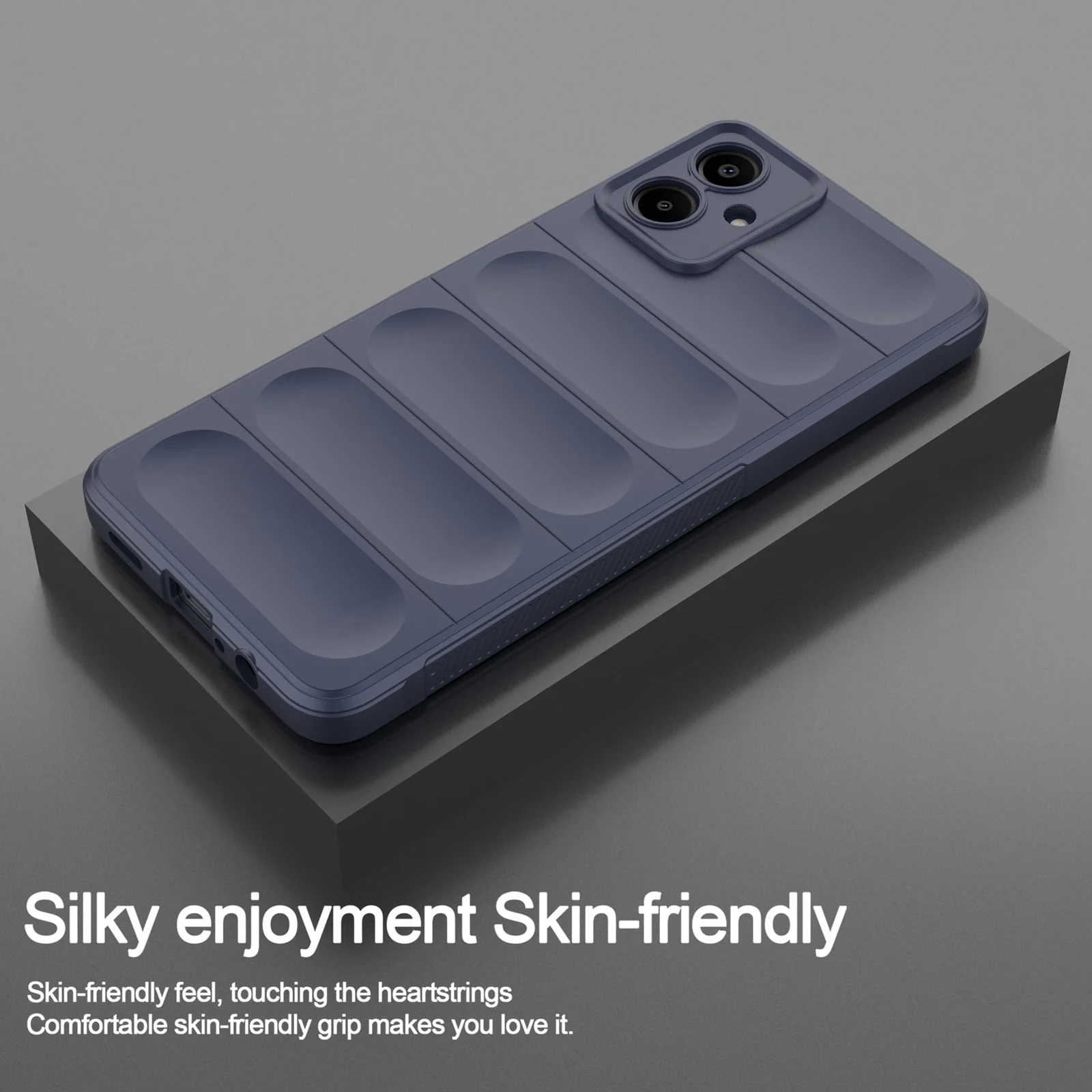 DL3 Mobilak Flexible Silicone and TPU Protective Case with Camera Protection for Samsung Galaxy A06 - Blue