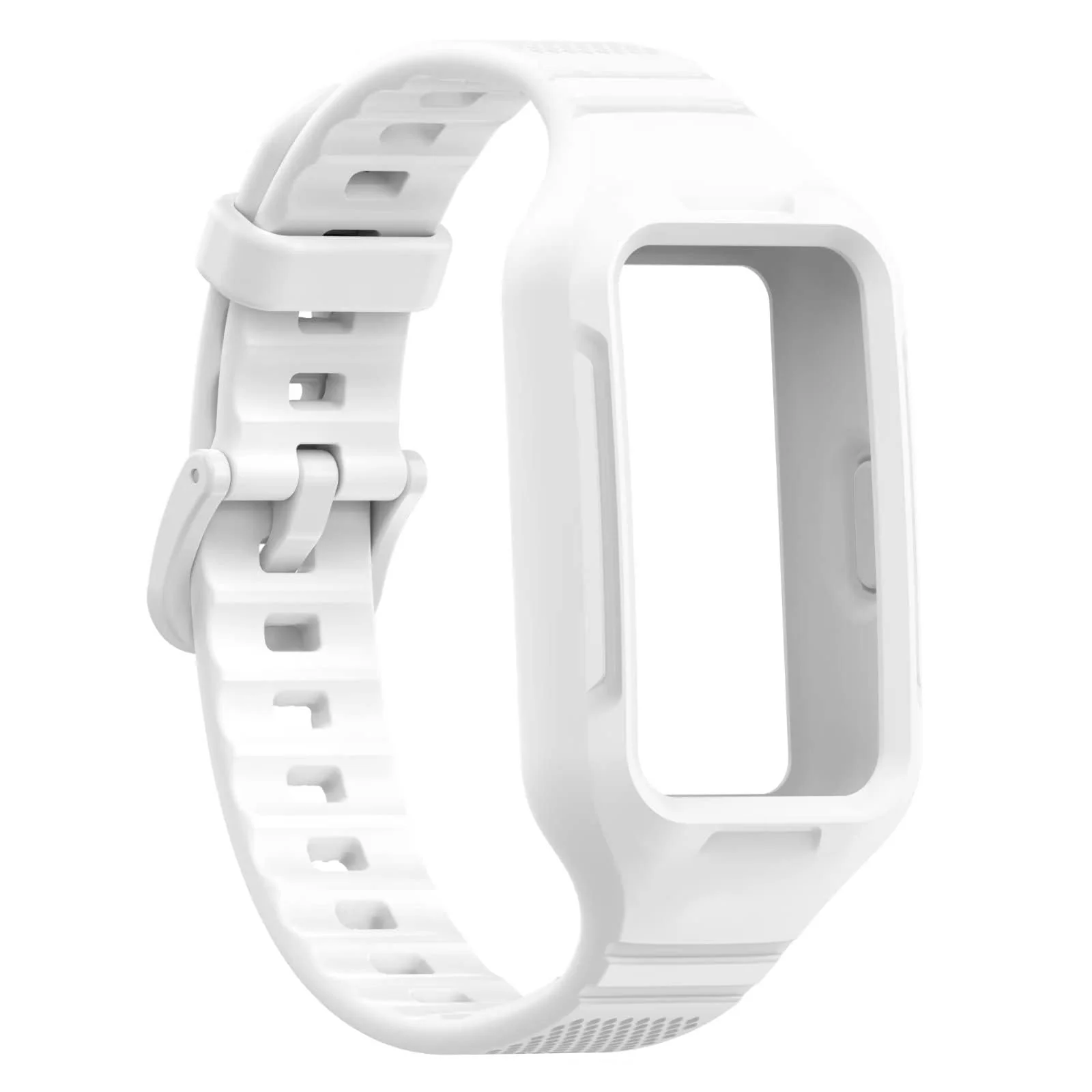 DL3 MOBILAK Strap Compatible with Huawei Band 10/9/8/7/6/6 Pro, Adjustable Replacement Strap - Silicone Replacement Wrist Strap With Built-in Case Cover For Honor Band 6/7 - White