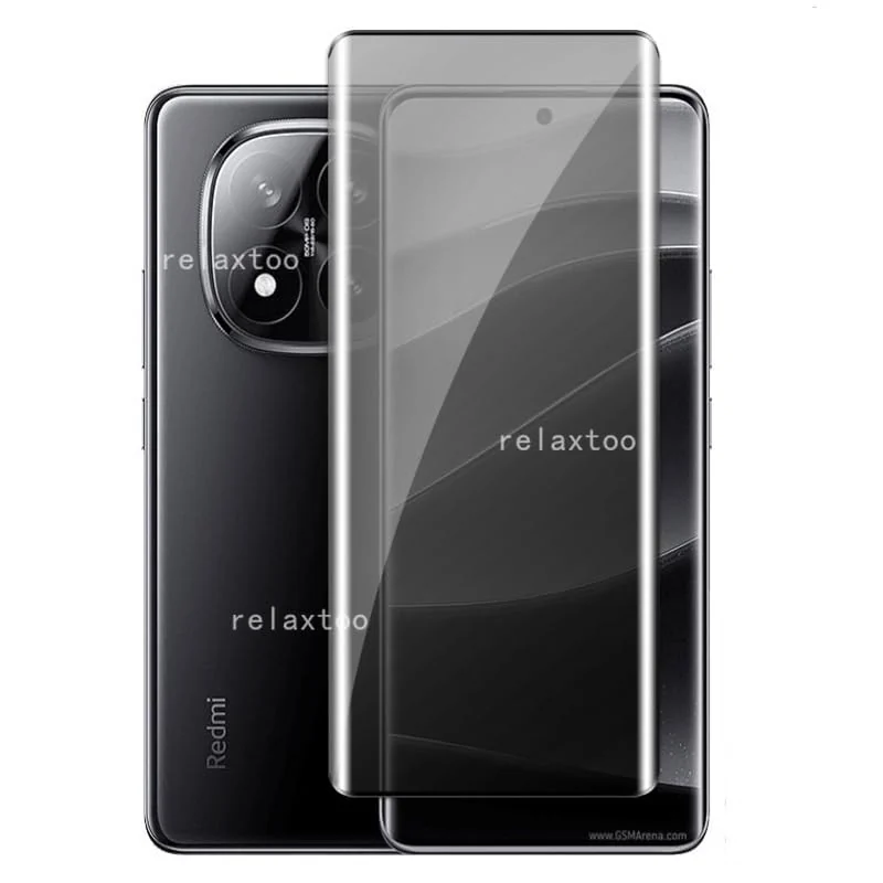 DL3 Mobilak Screen Protector for Redmi Note 15 Pro + / Redmi Note 15 Pro Plus 5G UV Glass Fingerprint Reader Support 3D Curved Anti-Spy Tempered Glass Screen Protector - Privacy