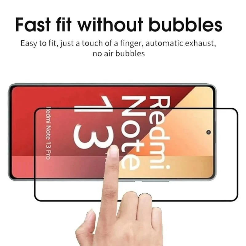 DL3 Mobilak 5D Full Glass Screen Protector For Xiaomi Redmi Note 13 Pro 4G (Not 5G) Black Frame - Clear