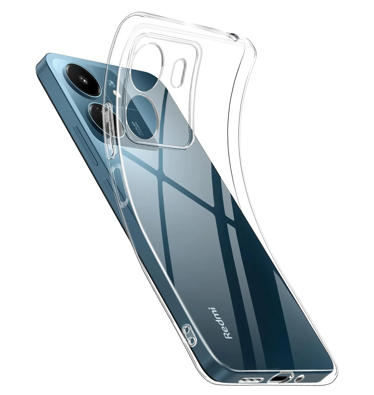 DL3 Mobilak Camera Protective Case Compatible with Xiaomi Redmi 13C 4G/Poco C65 Cover, Mobile Phone Case Thin Soft Silicone Anti-Yellow Protective Case - Clear