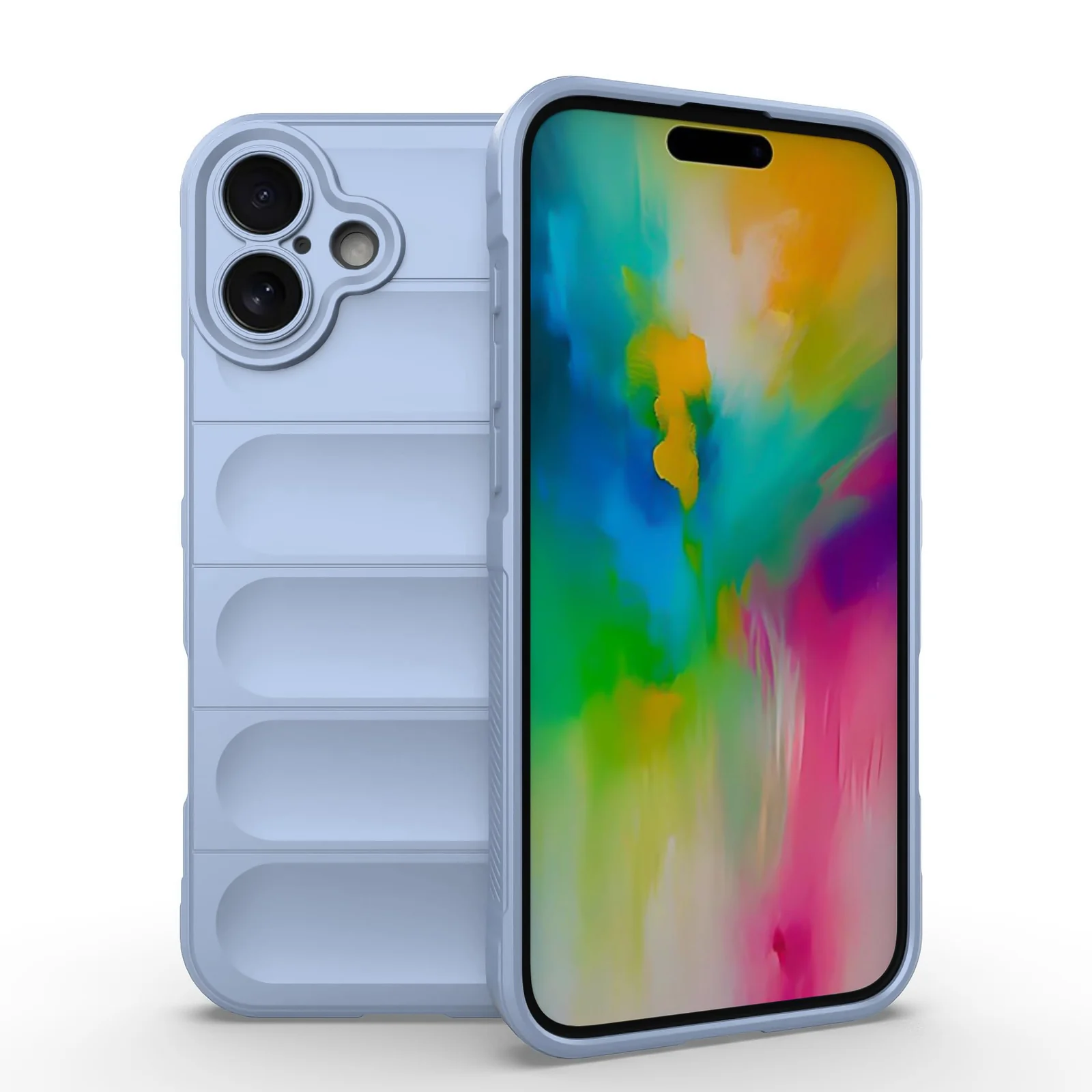 DL3 Mobilak Rugged Protective Case for iPhone 16 6.1-Inch, Camera protection, Shock-absorbing protection, Non-slip grip - Baby Blue