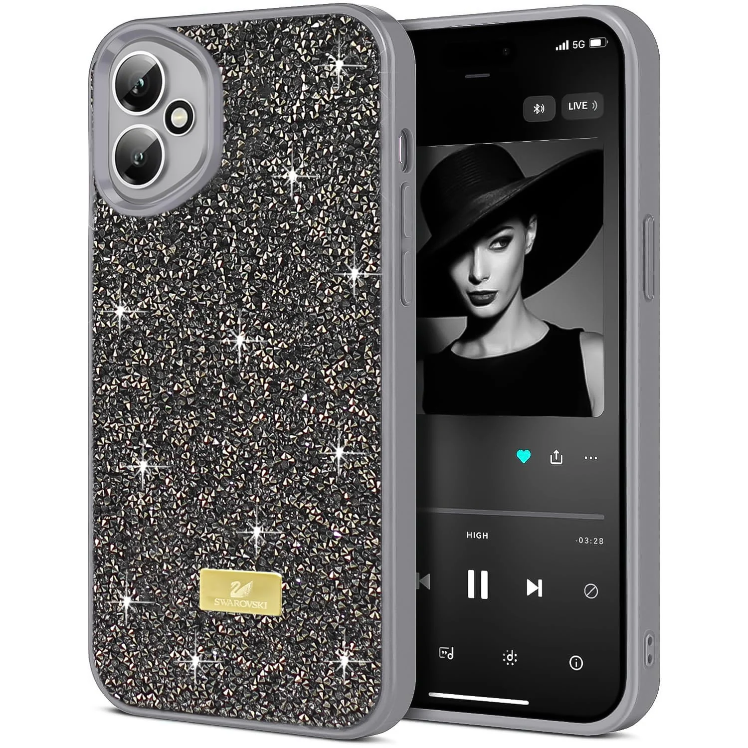 5.5 — DL3 Mobilak Glitter Rhinestone Protective Case for Honor 400 5G with Shockproof Design