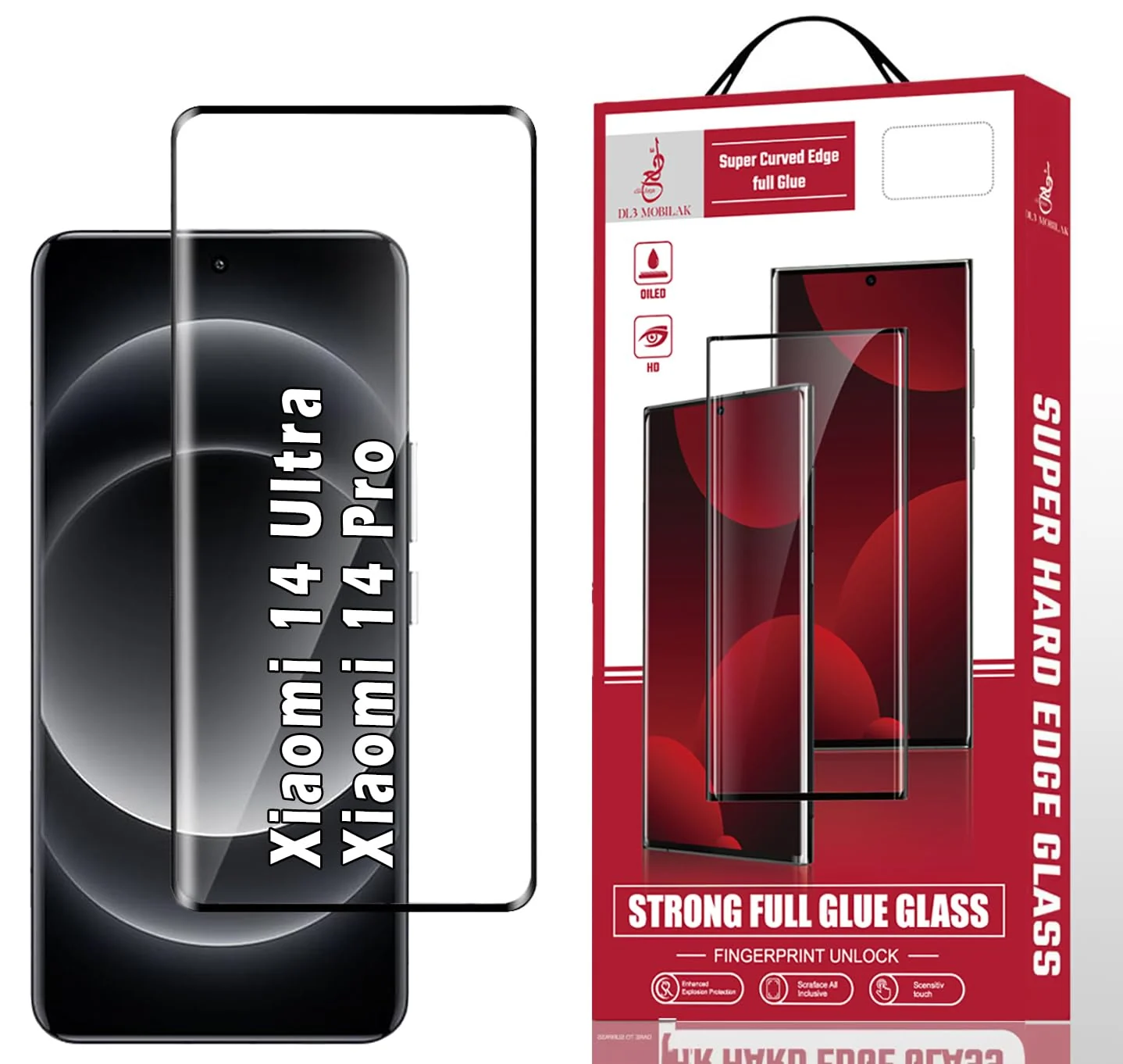 DL3 Mobilak Screen Protector for Xiaomi 15 Pro/Xiaomi 15 Ultra/Xiaomi 14 Pro/Xiaomi 14 Ultra, Tempered Glass Screen Premium HD Protective, Scratch Resistant, NO-Bubble, 9H Hardness, Full Coverage - Clear