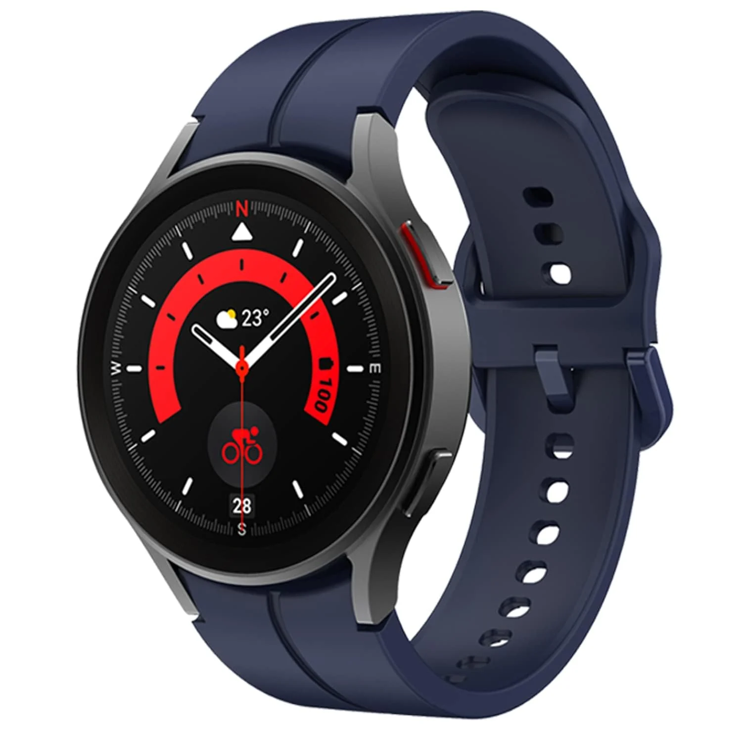 DL3 Mobilak Sport Watch Band Compatible with Samsung Galaxy Watch 7 FE 6 5 4 Band 40mm 44mm/ Galaxy Watch 6 Classic Bands 43mm 47mm/Watch 5 Pro Band 45mm/ Galaxy Watch4 Classic Band 42mm 46mm, No Gap - Dark Blue