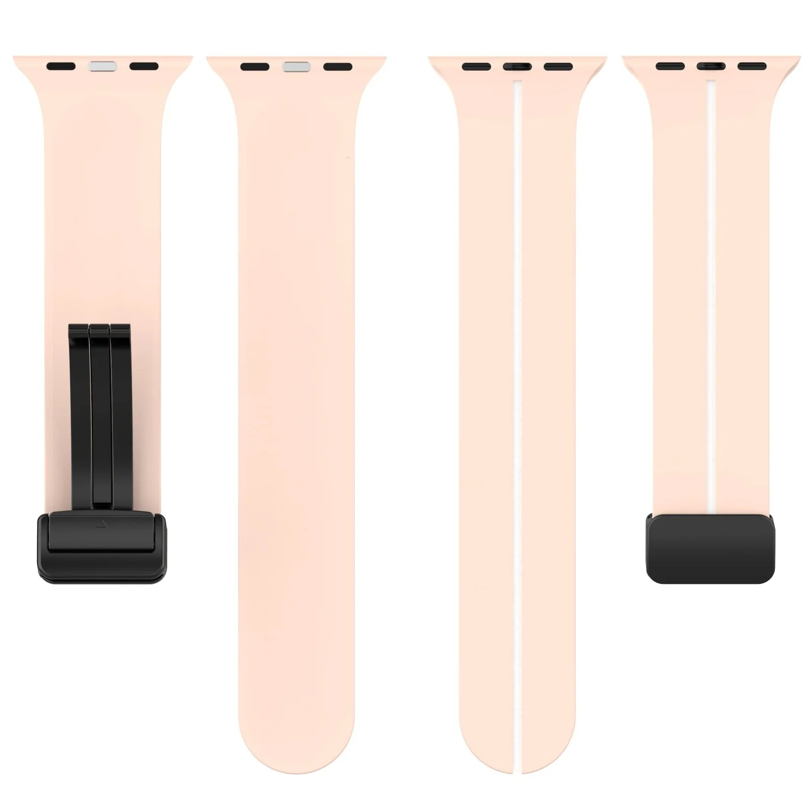 DL3 Mobilak Magnetic Bands for Apple Watch Ultra/Ultra 2 Band 49mm 45mm 44mm 42mm 41mm 40mm 38mm, Soft Sport Silicone Strap for iwatch Series 9/8/7/6/5/4 (&, 38mm/40mm/41mm) - Pink & White