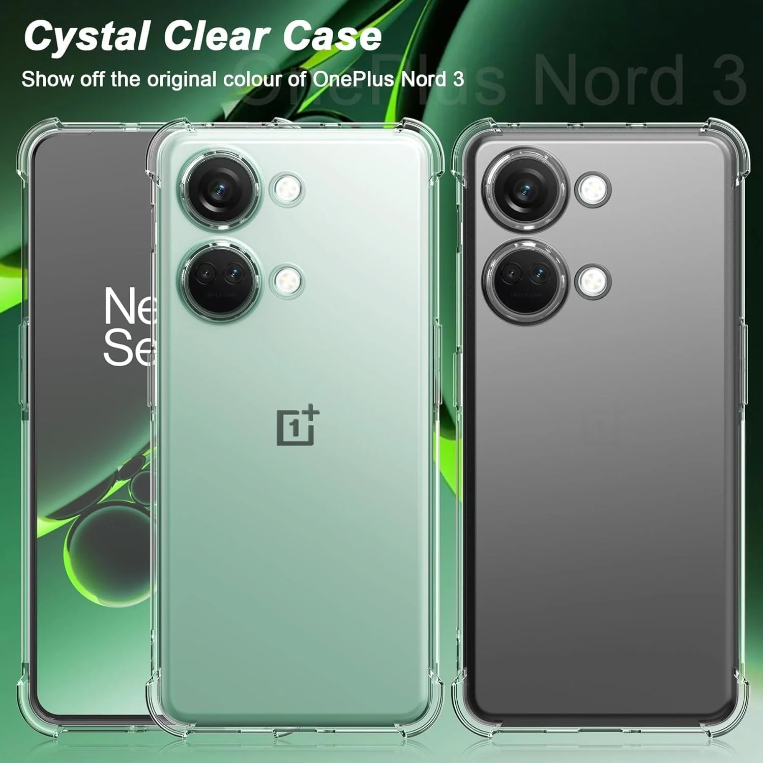 DL3 Mobilak Case Compatible with Oneplus Nord 3, Cover Silicone TPU Gorilla Anti-shock Protector Camera Shockproof Corners - Clear