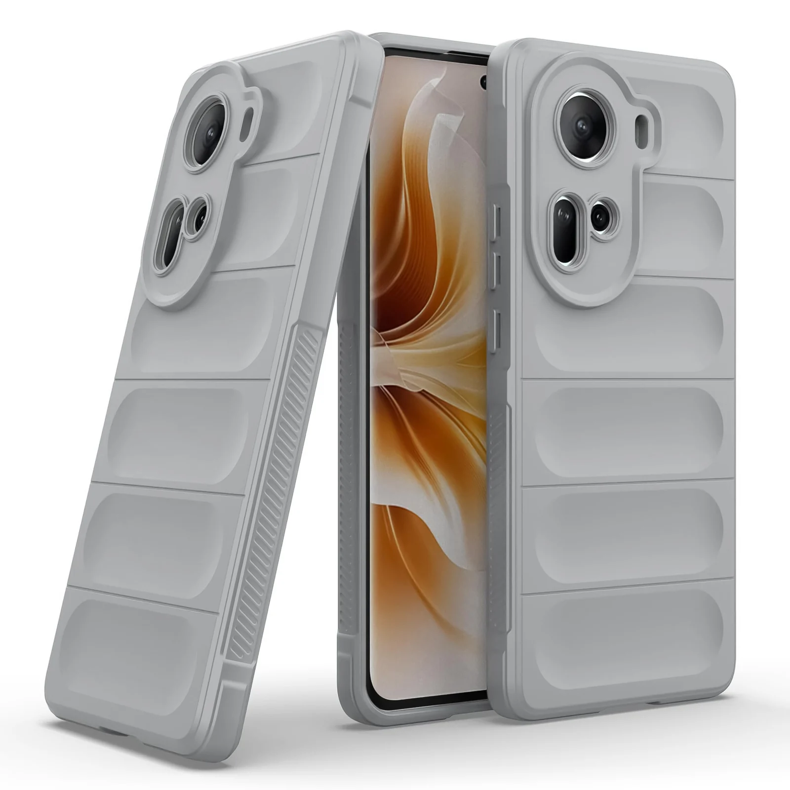 DL3 Mobilak Rugged Protective Case for OPPO Reno 11 5G, Camera protection, Shock-absorbing protection, Non-slip grip - Gray