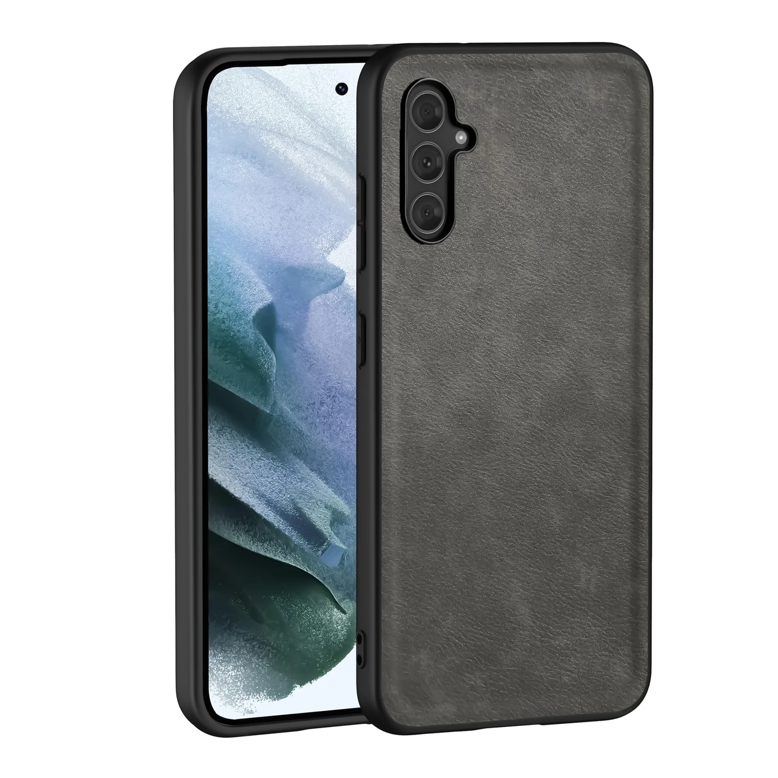 Dl3 Mobilak Case for Samsung Galaxy A25 Leather Case,Anti-Drop, Anti-Shock, Non-Slip Texture,Simple Cell Phong Cover (Black)