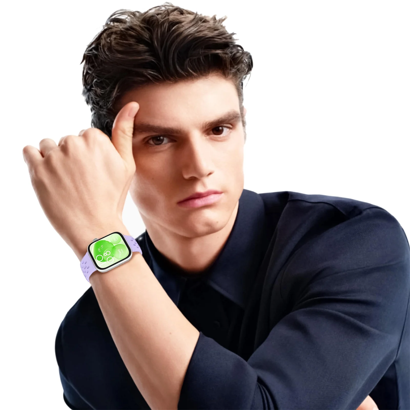DL3 Mobilak Silicone Mesh Breathable Straps for Huawei Watch Fit 4 Pro Strap. Wristband Bands Bracelet Sports Bracelet Quick Release Adjustable Armband for Huawei Watch Fit 4/Fit 3 - Light Purple