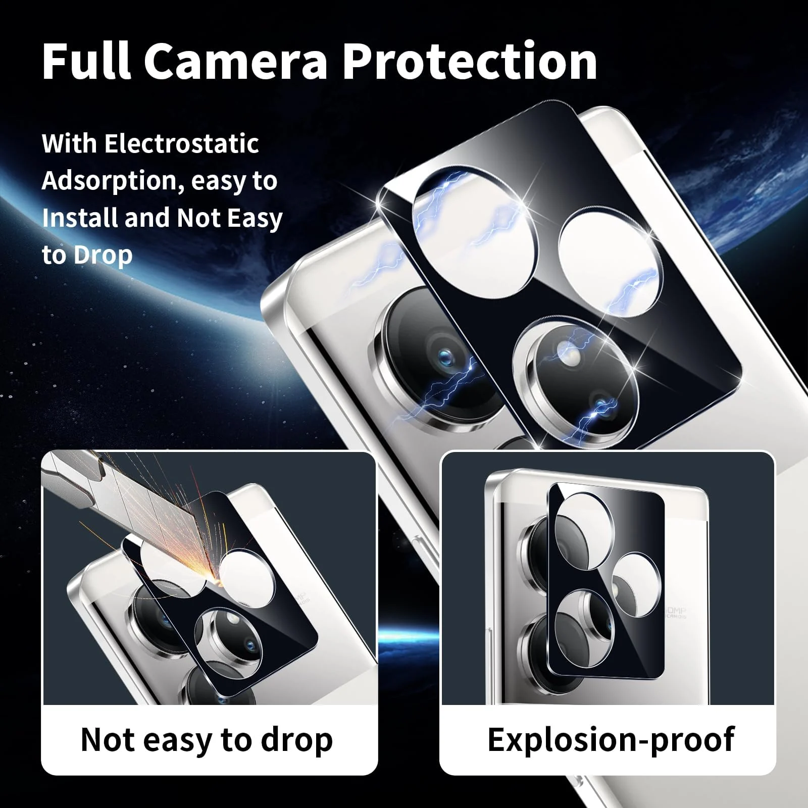 DL3 Mobilak realme GT6/GT Neo6/GT Neo 6 SE/GT 6T Camera Lens Protector Tempered Glass Screen Protector HD [Full Coverage][Anti-Scratch] Drop Protection Ultra Clear/Thin Lens Protector Case - Black