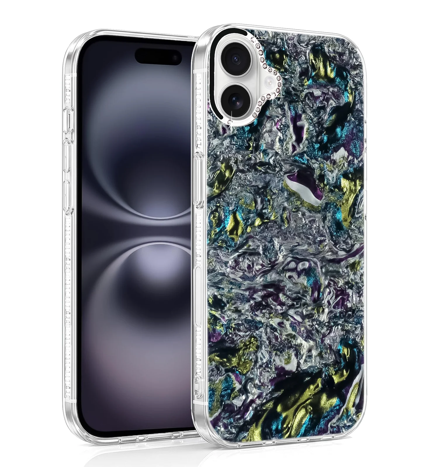 DL3 Mobilak Glitter Rhinestone Protective Case for iPhone 17 with Shockproof Design - Multi Color