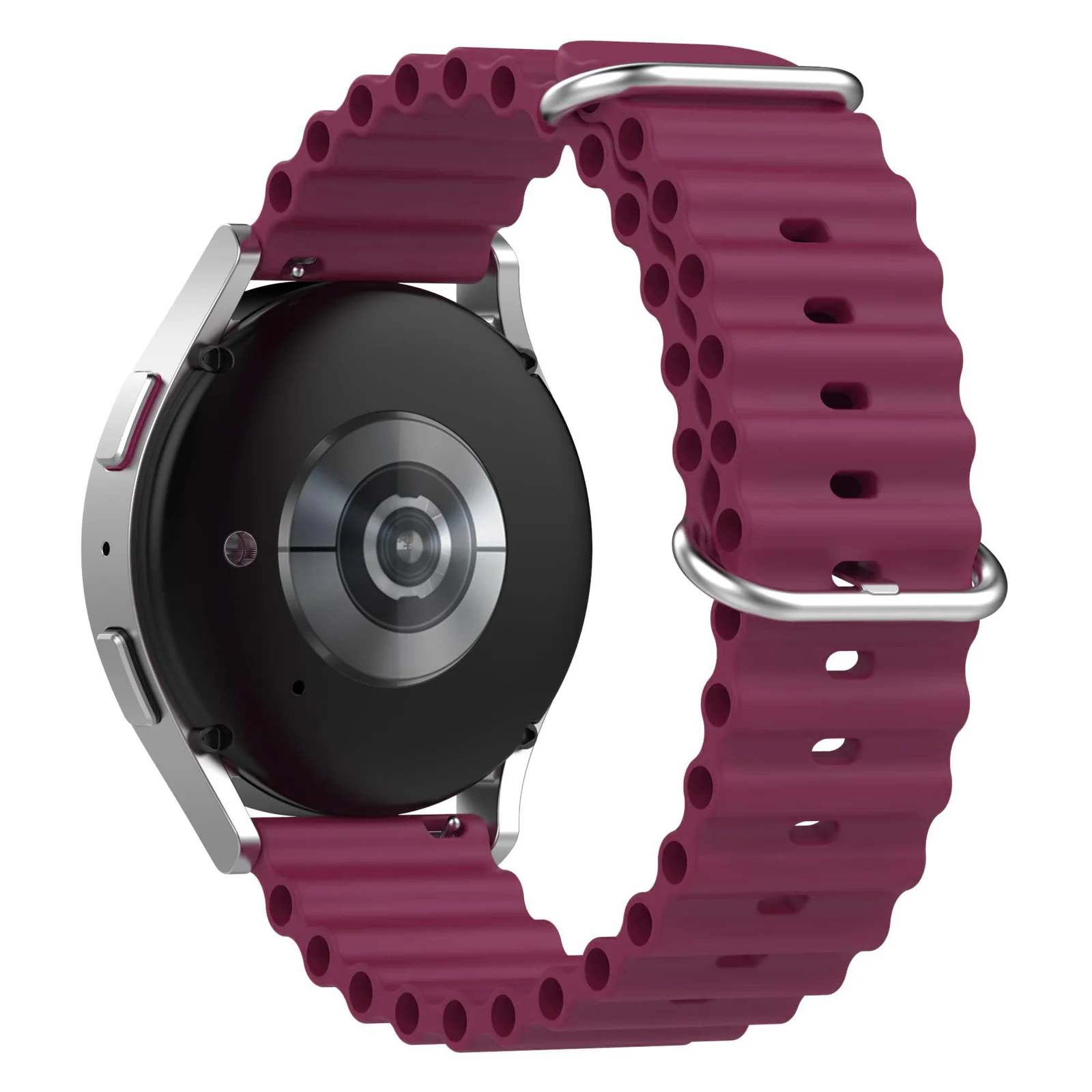 DL3 Mobilak 20mm Ocean Band for Samsung Galaxy Watch 7/6/5/4/FE Band 40mm 44mm/Galaxy Watch 6/4 Classic Bands 47mm 43mm 46mm 42mm/Watch 5 pro 45mm/3 41mm/Active 2, Adjustable Soft Silicone Sport Loop Ocean Strap - Wine Red
