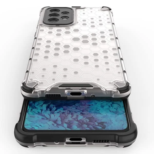 DL3 Mobilak Honeycomb Protective Case for Samsung Galaxy A72, Shock-absorbing protection, Transparent design, Slim, lightweight profile - Clear