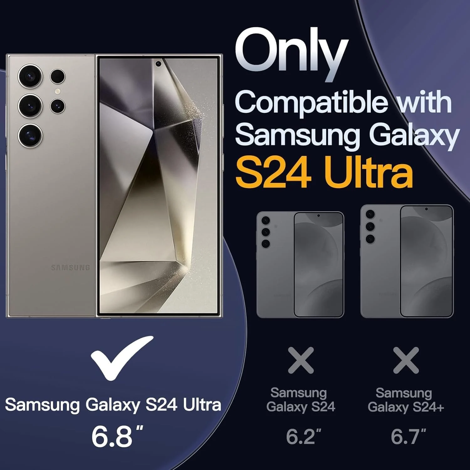 DL3 Mobilak Case Compatible with Samsung Galaxy S24 Ultra Case Crystal Soft TPU Gel Case Flexible Silicone Anti-Scratch TPU Cover - Clear